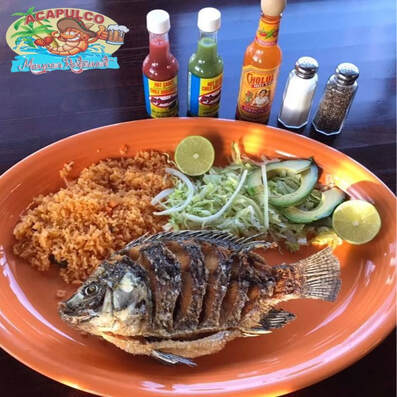 Pescado on plate at Acapulco Mexican Restaurant