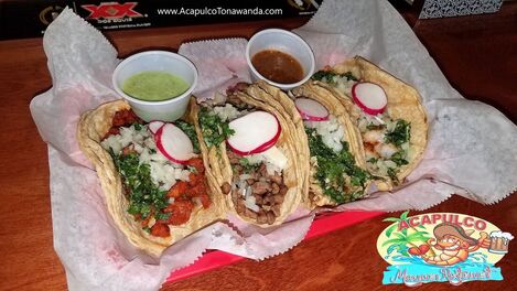 Tacos on Plate at Acapulco Mexican Restaurant in Tonawanda New York